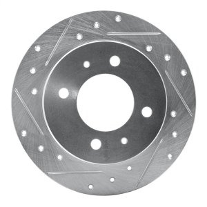 Hyundai TIBURON Brake Rotor (1) - Rear Left - R1 Concepts - Drilled & Slotted - Silver - `97-`06